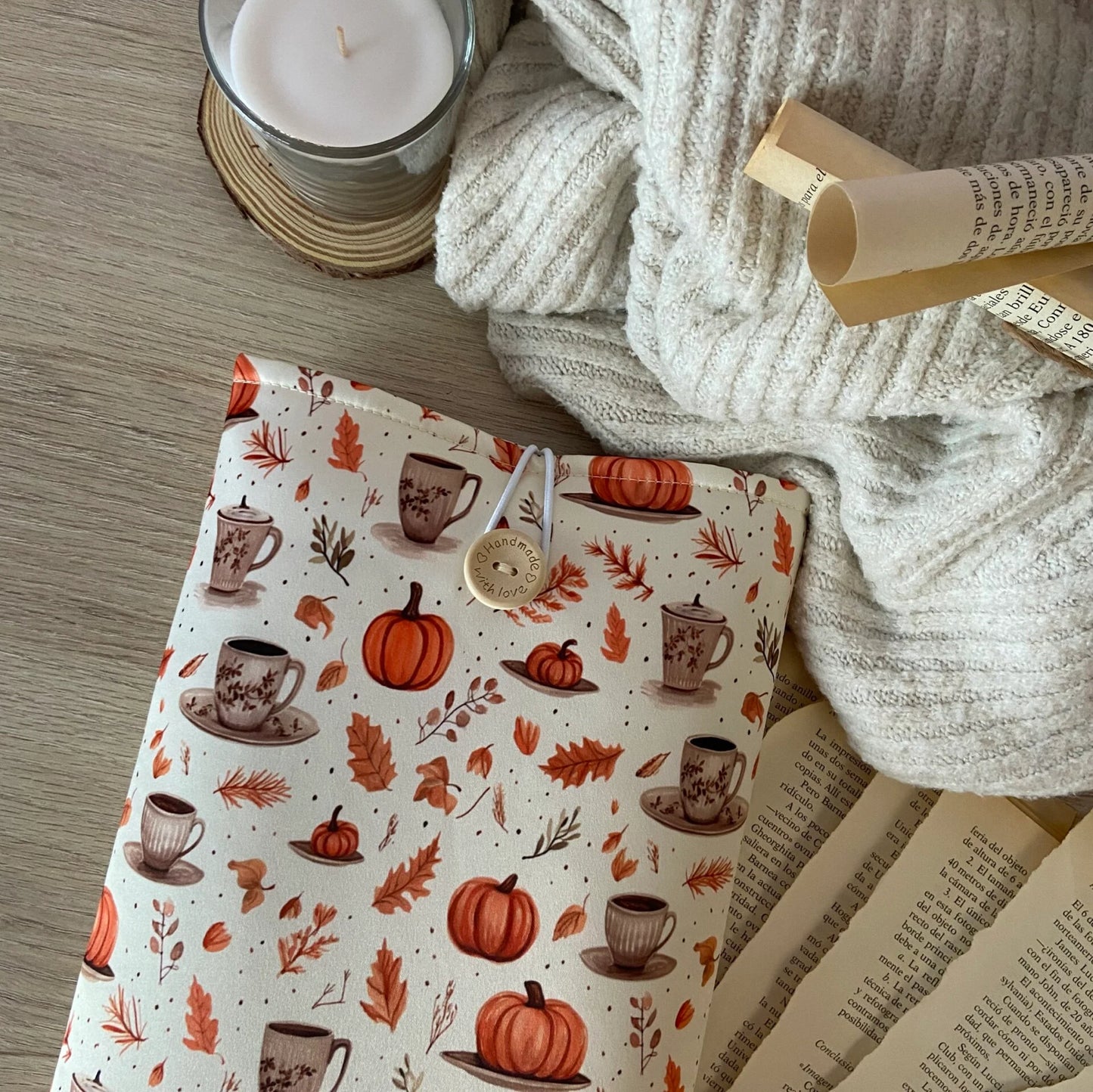 Funda literaria pumpkin time