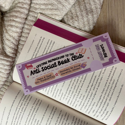 Marcapáginas Anti social bookclub