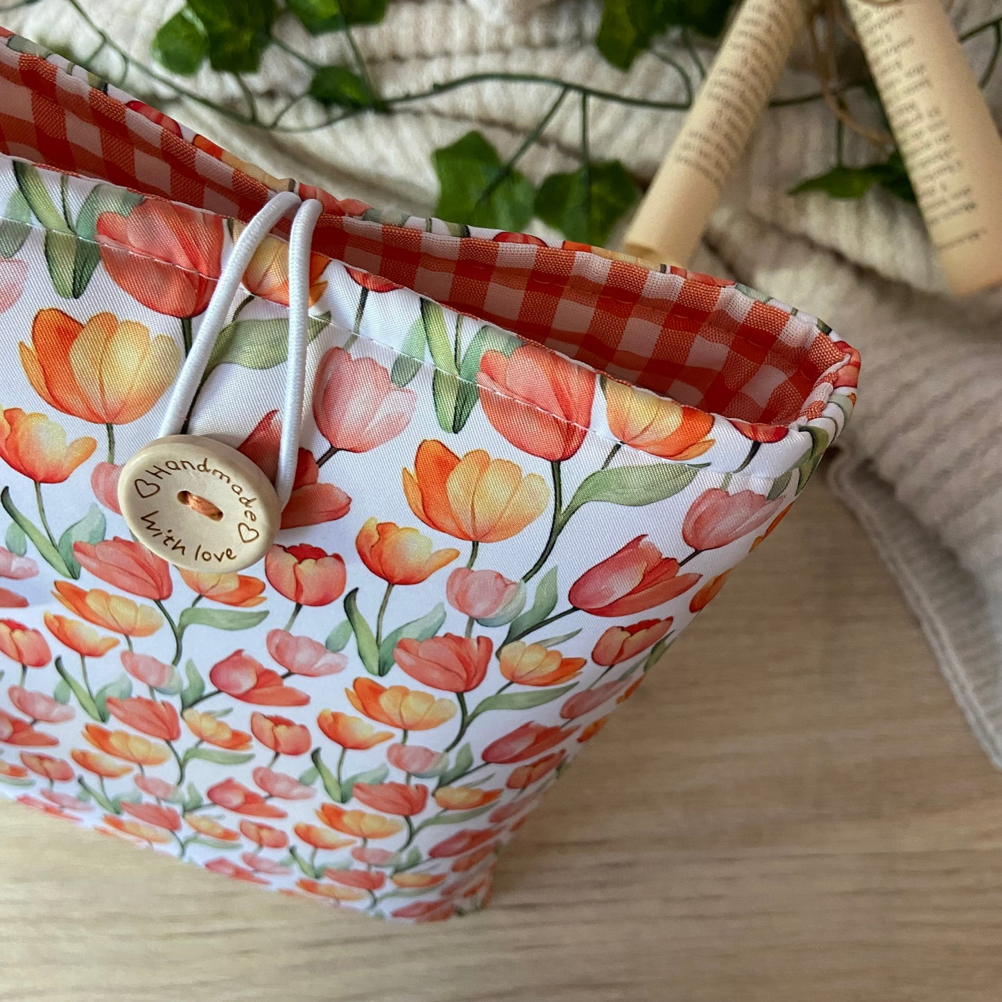Funda literaria tulipas naranjas