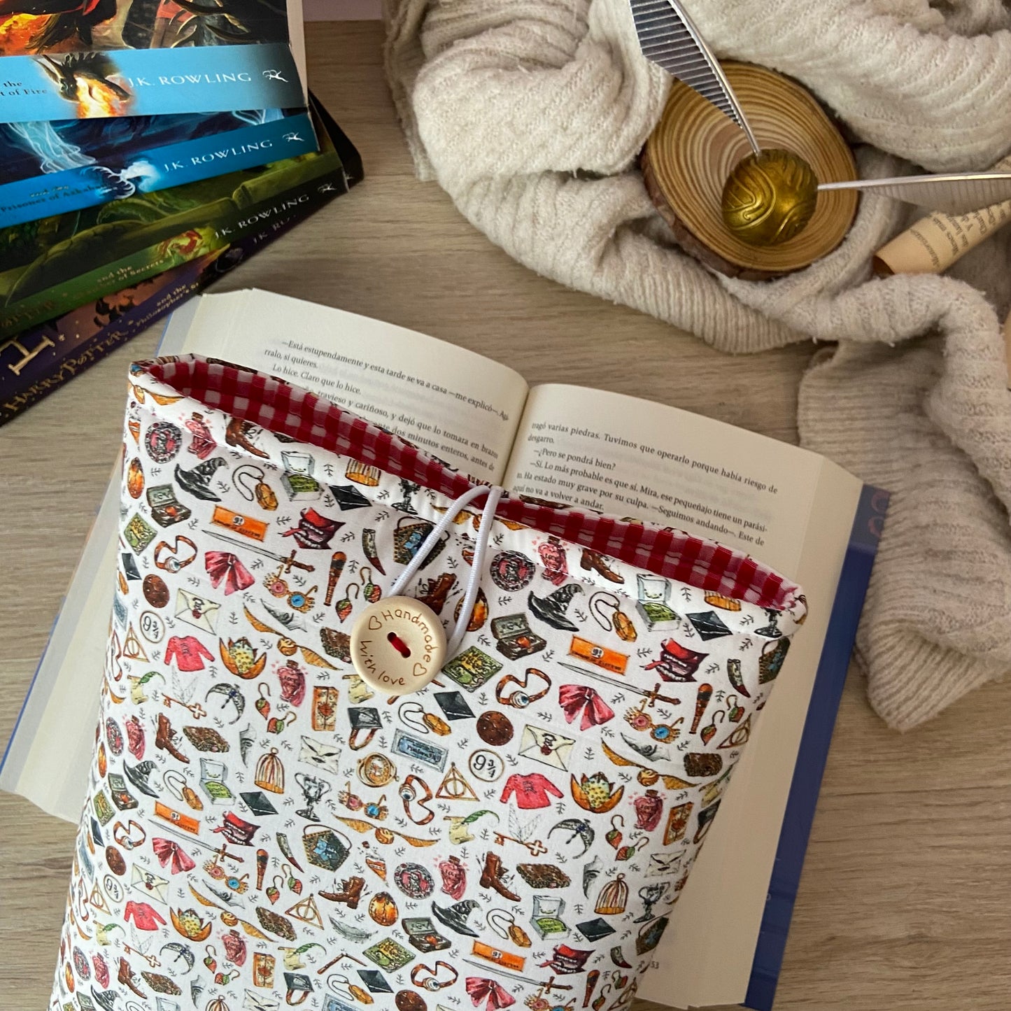 Funda literaria objetos Harry Potter
