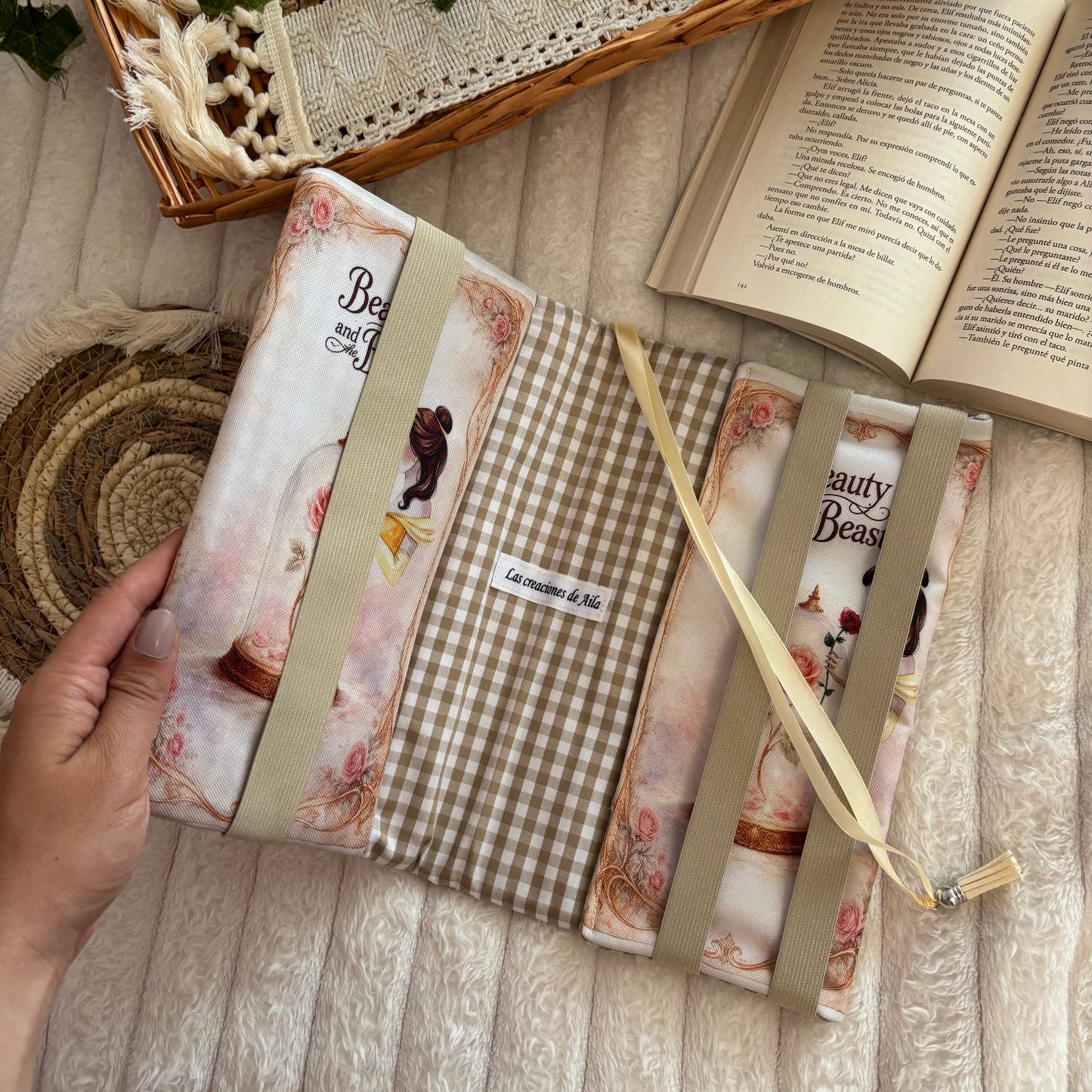 Funda ajustable érase una vez Bella y Bestia impermeable