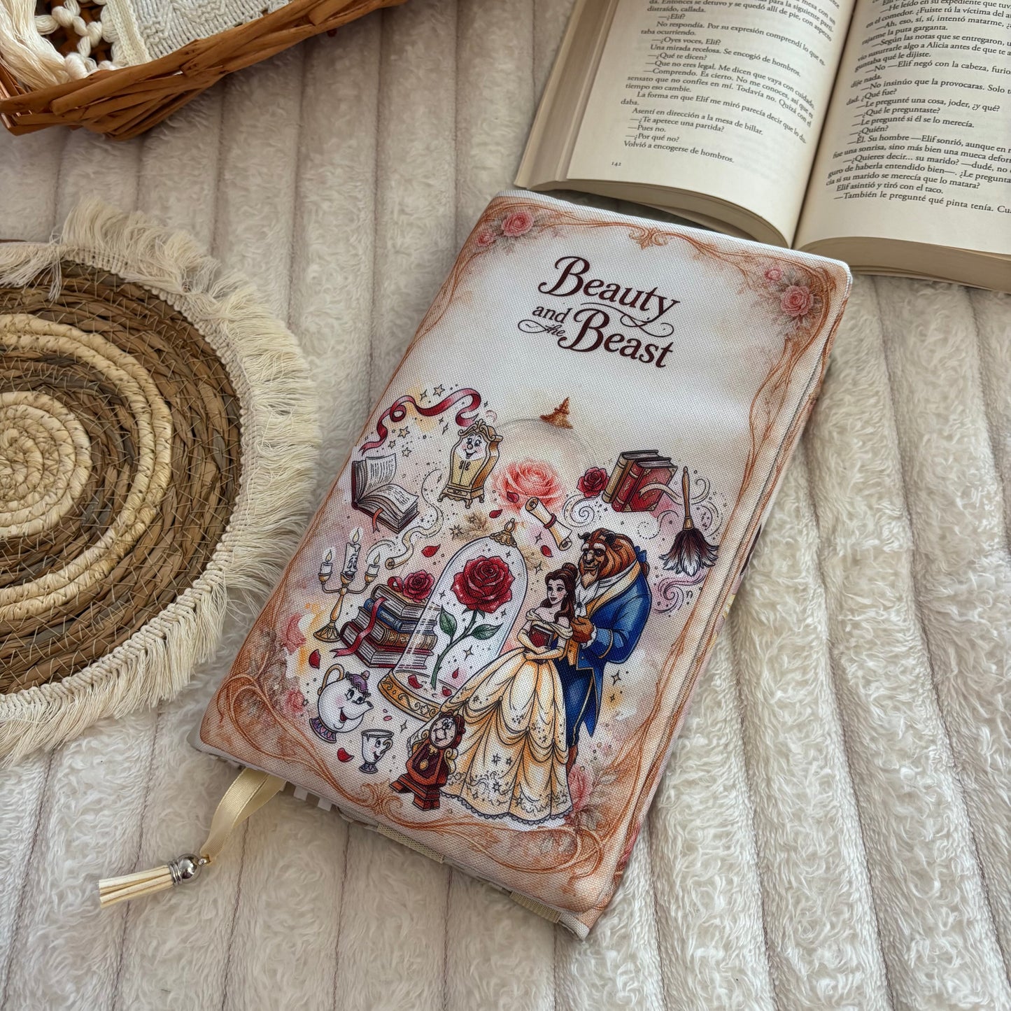 Funda ajustable érase una vez Bella y Bestia impermeable