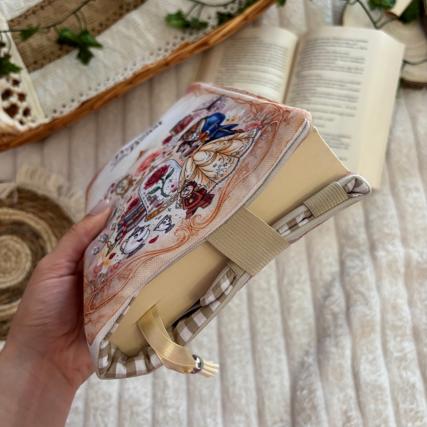 Funda ajustable érase una vez Bella y Bestia impermeable