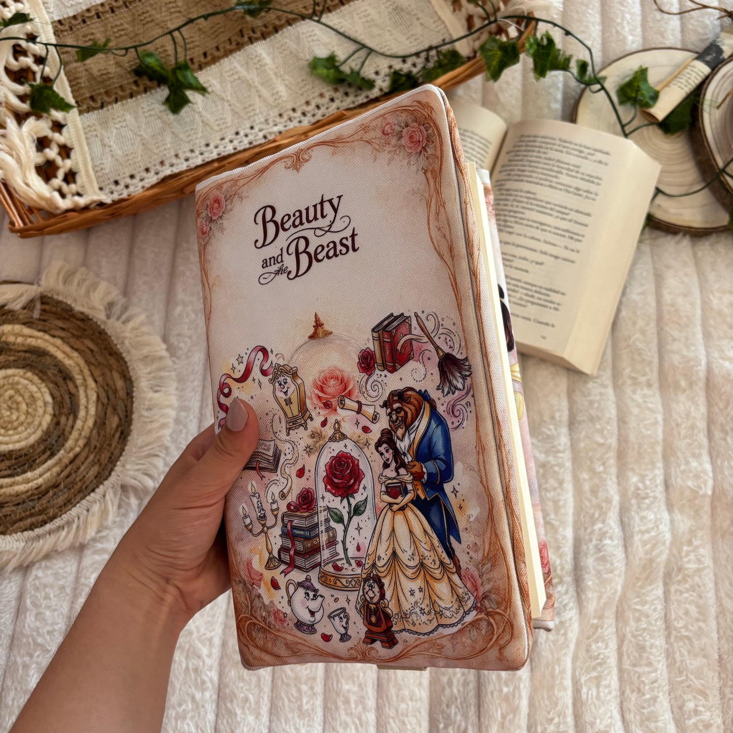 Funda ajustable érase una vez Bella y Bestia impermeable